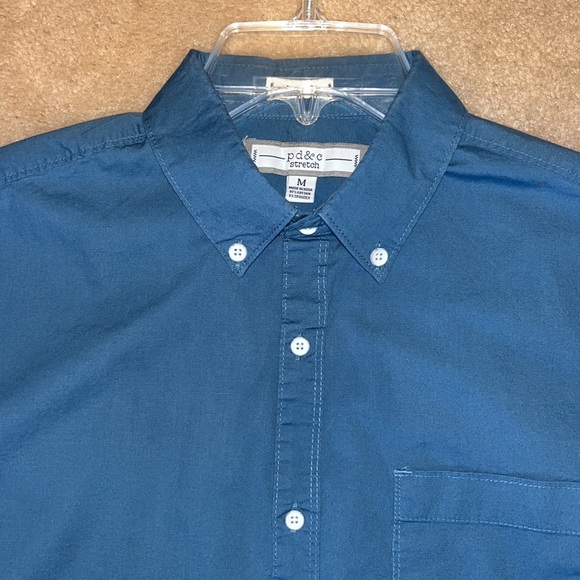 EUC PD&C stretched short sleeve cotton Button down medium - Picture 2 of 9